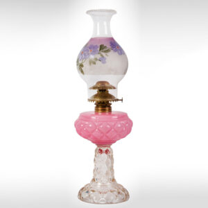 Quilt, rose, cased colors Fluid Lamp, Consolidated Lamp and Glass Inventory Thumbnail