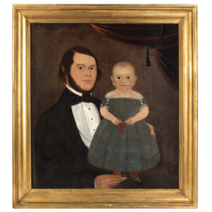 Sturtevant Hamblin, Double Folk Art Portrait, Father, and Child with Cherries Inventory Thumbnail