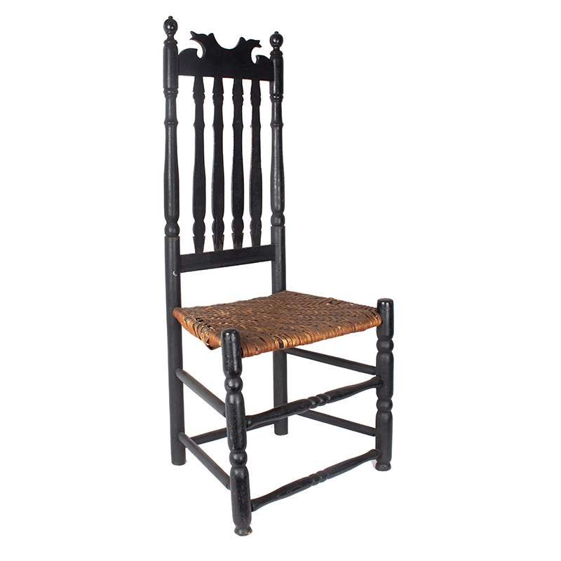 William & Mary Banister-Back Side Chair, Double Fishtail Crest Inventory Thumbnail