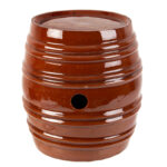 232-414_2_Redware-Barrel,-Clay-&-Frelinghuysen_view-2