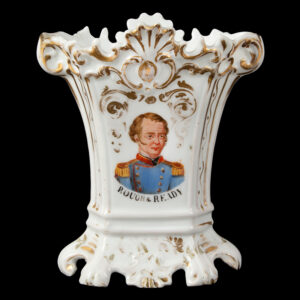 Staffordshire Flower Vase, Hand Painted Portrait of Zachary Taylor Inventory Thumbnail