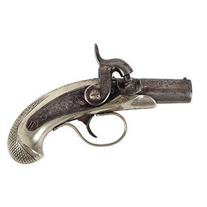 Derringer, German Silver Frame, Attributed to James Evans, Philadelphia Inventory Thumbnail