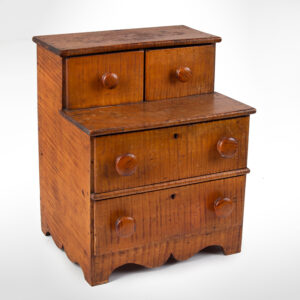 19th Century Tiger Maple Miniature Chest, Childrens Inventory Thumbnail