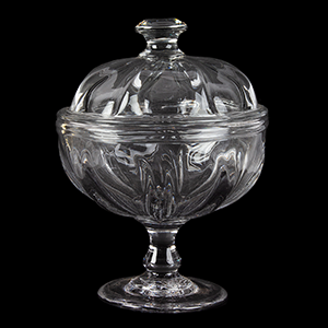 Pittsburgh, Blown Molded Covered Compote, Baluster Stem… Great Example Inventory Thumbnail