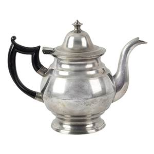 Inverted Mold Pewter Teapot, Allen Porter, Westbrook Maine Inventory Thumbnail