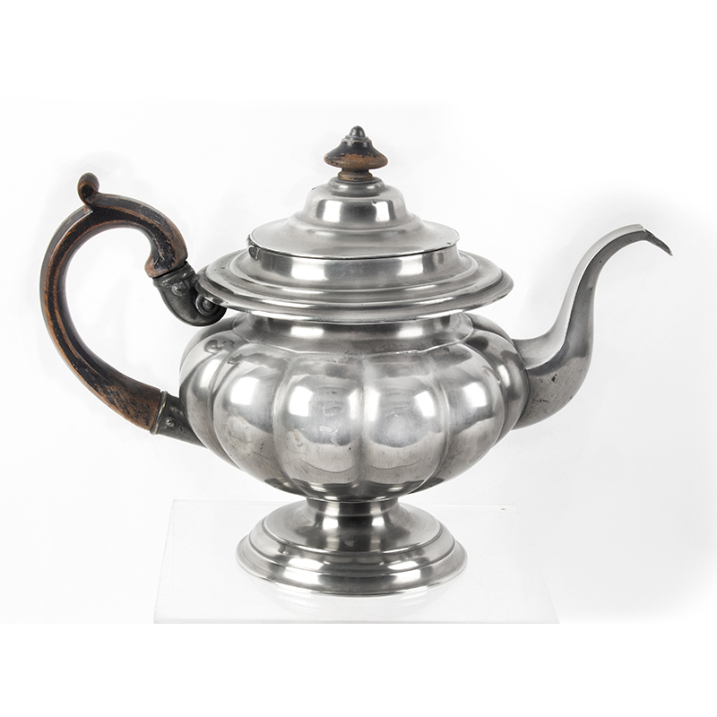 Pewter Teapot, Crossman, West and Leonard, Taunton, MA Inventory Thumbnail