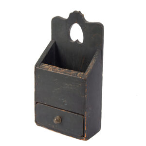 Antique Pipe Box, Wall Box, Heart Cutout, Original Green Paint Inventory Thumbnail