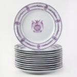 1121-112_1_Staffordshire-Mulberry-Plates,-Eagle,-Flags-&-Shield,-Set-of-Twelve