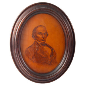 Daniel Webster Pyrography Portrait, by Ball Hughes Inventory Thumbnail