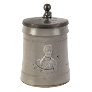 Stoneware Handled Mug, Abraham Lincoln, Pewter Mounted Inventory Thumbnail