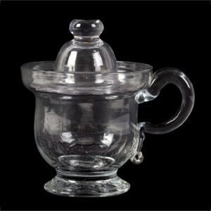 Blown Glass Personal Lidded Sugar Bowl with Gallery Rim Inventory Thumbnail