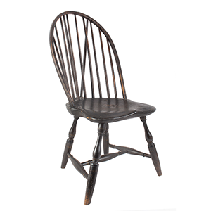 Brace-back Windsor Chair, Featuring a Painted Memento on Underside of Seat Inventory Thumbnail