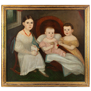 Folk Portrait Of Three Young Girls, The Linton Sisters Inventory Thumbnail