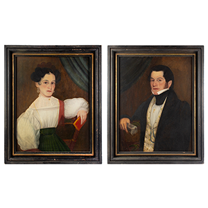 Attributed to Noah North, Pair of Portraits of a Lady, and a Gentleman Inventory Thumbnail