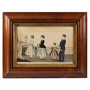 Family Portrait, Four Young Siblings Within Interior Inventory Thumbnail