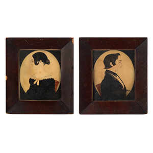 Justus Dalee, Pair of Profile Portraits, Young Man and Woman Inventory Thumbnail