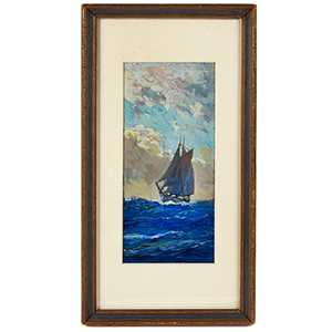 Painting, A Shot – A Schooner At Sea, Anton Otto Fischer (1882-1962) Inventory Thumbnail