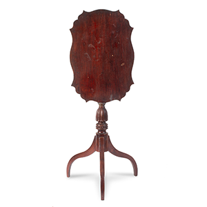 Federal Tilt-to Candlestand, Outstanding Serpentine Shaped Top, Grain Painted Inventory Thumbnail