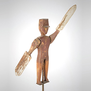 Whirligig, Man with Tin Hat, Original Condition and Surface History Inventory Thumbnail