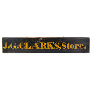 Antique Trade Sign, J. G. Clark’s Store Inventory Thumbnail