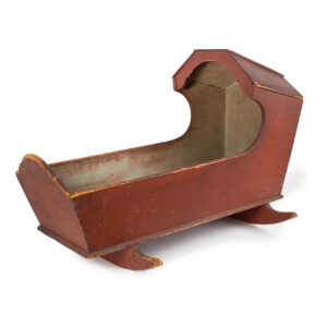 Hooded Cradle, Classic New England Style, Original Paint, Dry Patina Inventory Thumbnail