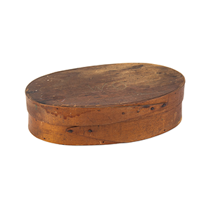 Oval Spice-Pantry Box, Opposing Fingers, Rosehead Tack & Peg Construction Inventory Thumbnail