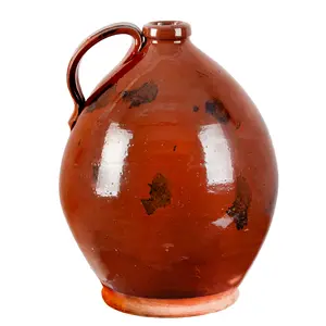 Large Redware Jug, Dramatic Splotches of Manganese Inventory Thumbnail