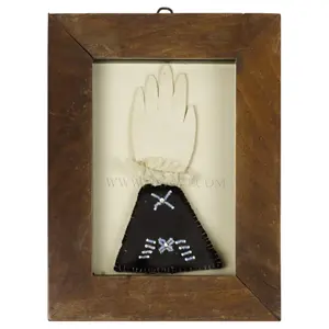 Friendship – Love Token, Glove Like with Velvet and Lace Sleeve, Beaded Inventory Thumbnail