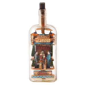 Carl Worner Folk Artist, Puzzle Bottle, Saloon In A Bottle Diorama Inventory Thumbnail