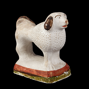 Hollow-Cast Chalkware Dog, Original Polychrome Paint Inventory Thumbnail