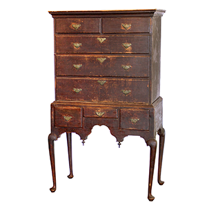 Small Queen Anne Brown-Painted Flat-Top High Chest Inventory Thumbnail