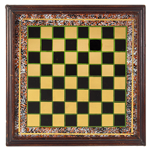 Reverse Painted on Glass Gameboard Within Molded Walnut Frame Inventory Thumbnail