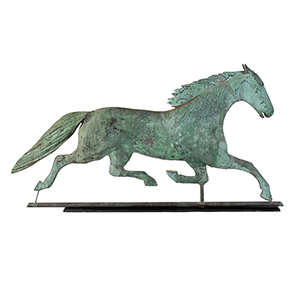 Large Running Horse Weathervane, Dexter, Original Condition, Verdigris Surface Inventory Thumbnail