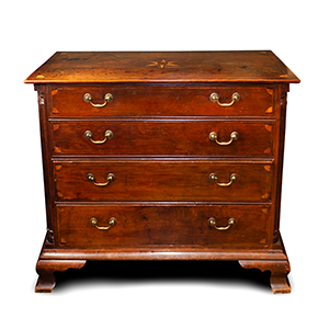 Chippendale Chest Featuring Sand Shaded Fan and Star Inlays Inventory Thumbnail