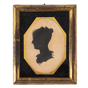 Silhouette of Lady, Hollow-Cut, Watercolor Highlights Inventory Thumbnail