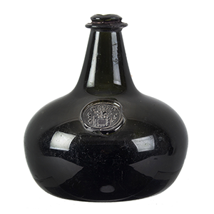 English Sealed Onion Bottle with Armorial Seal Inventory Thumbnail