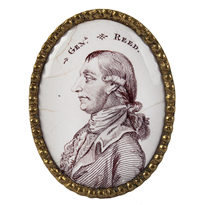 Cloak Pin, Brigadier General James Reed, Transfer Printed Enamel Inventory Thumbnail