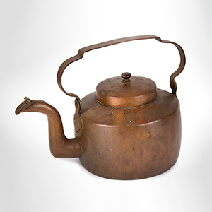 Hot Water / Gooseneck Copper Teakettle, Signed: W. H. PRIES / 449 Canal St. Inventory Thumbnail