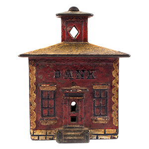 Cast Iron House Bank w/ Cupola Inventory Thumbnail