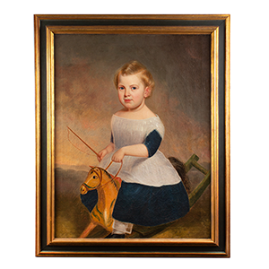 Portrait of a Child on a Rocking Horse, American School Inventory Thumbnail