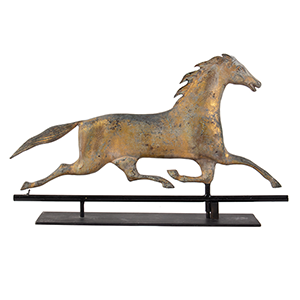 Running Horse Weathervane, Molded Full Body, Copper and Zinc Inventory Thumbnail